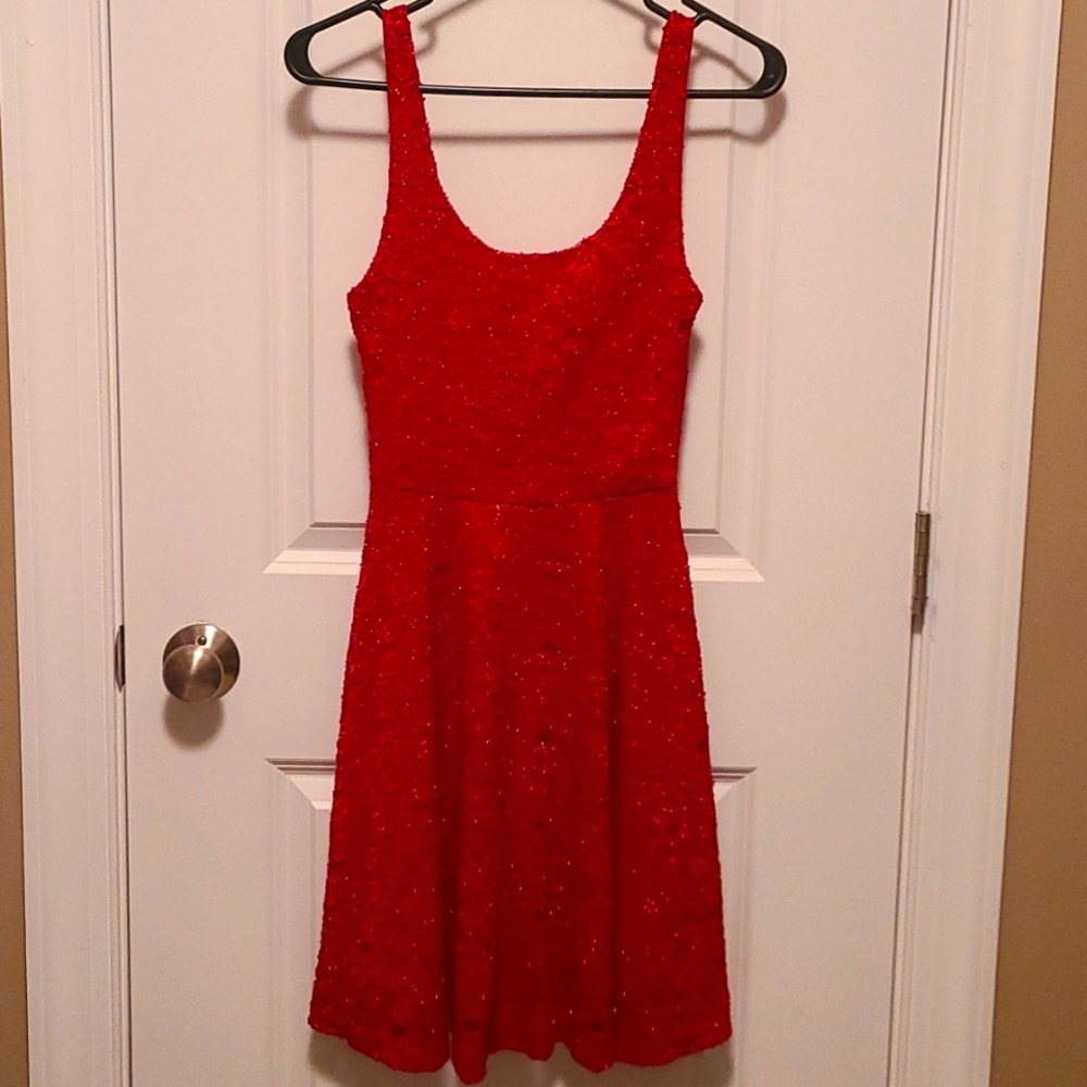 Red lace dress